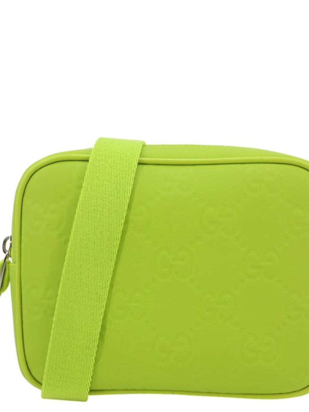Gucci  Edge Mini GG Rubber Effect Crossbody Bag Green 834246